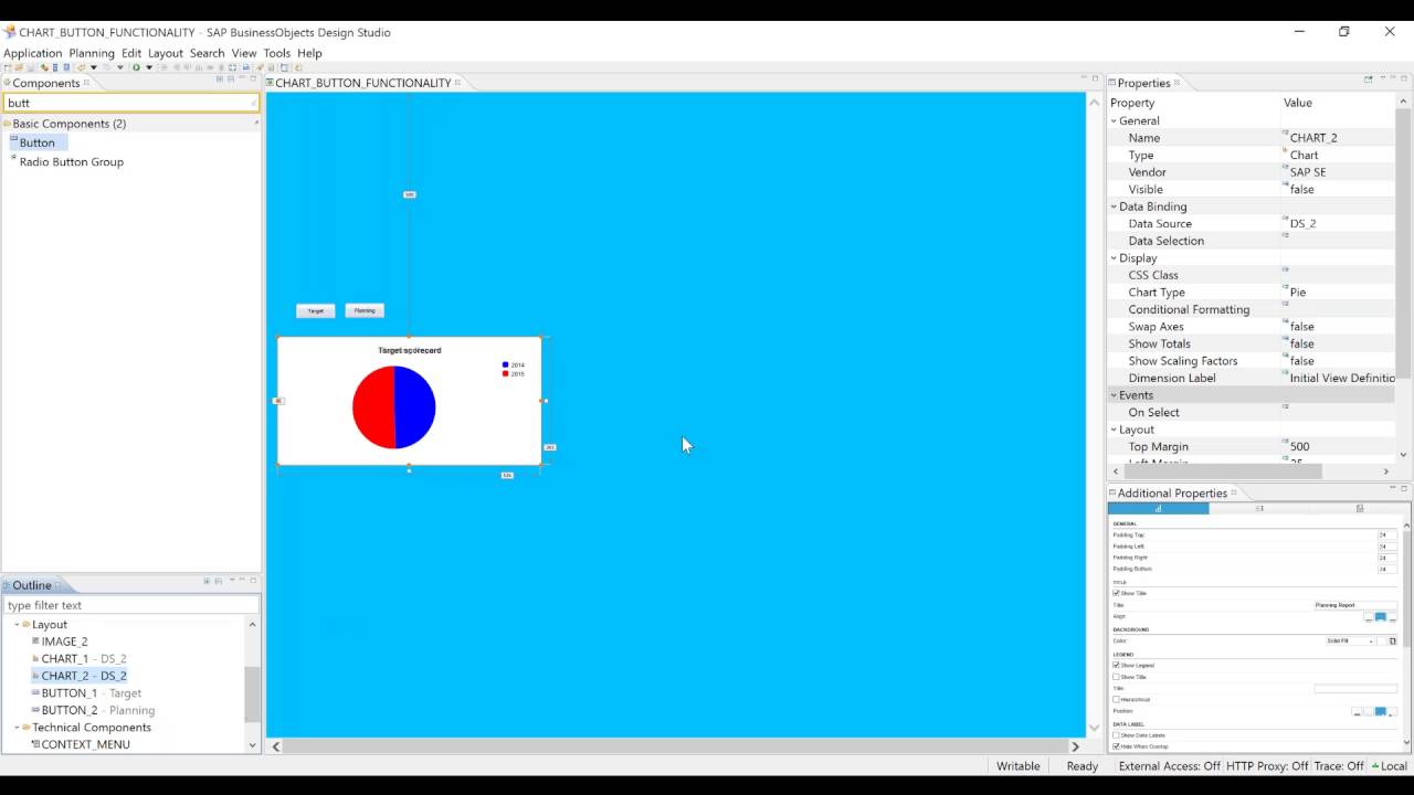 BO design studio 1 6 Chart swapping with button functionality