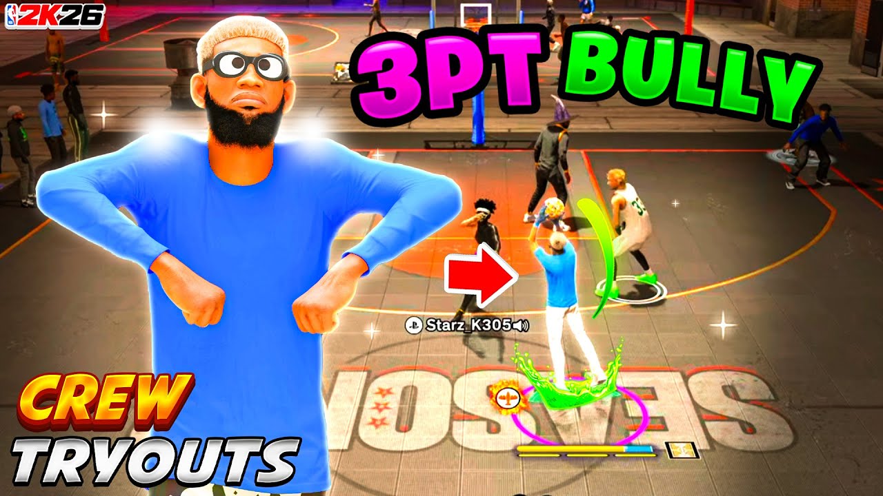 I HOSTED CREW TRYOUTS W/ MY "3PT BULLY" BUILD IN THE PARK ON NBA 2K26! BEST COMP GUARD BUILD 2K26!