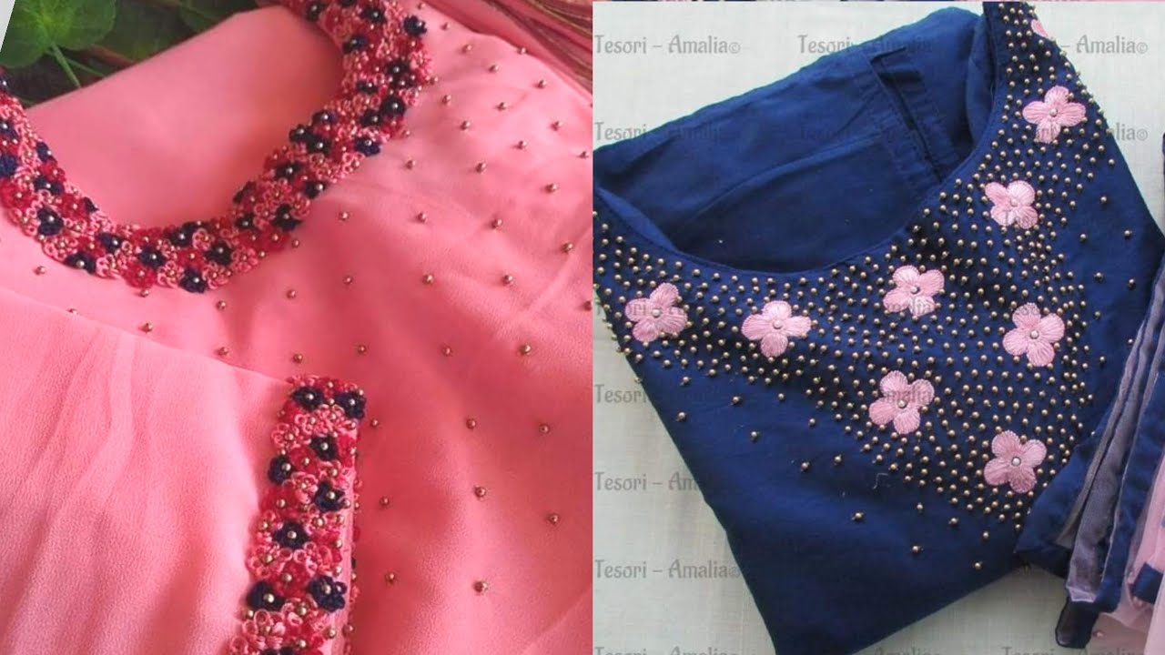 Latest Hand Embroidery Kurti/Churidar Designs 2020