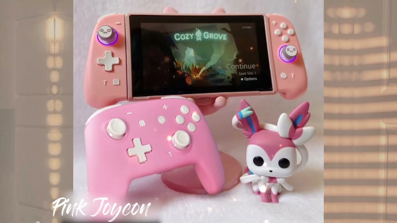 Pink Joycon Support 8 Colors Adjustable LED and Wake-up Function