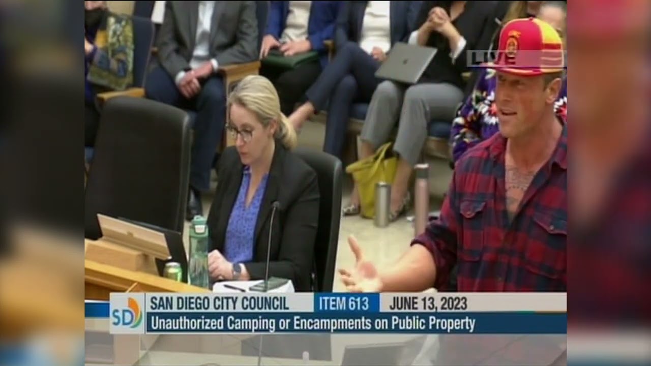 East Village resident Giorgio Kirylo speaks in support of Unsafe Camping Ordinance