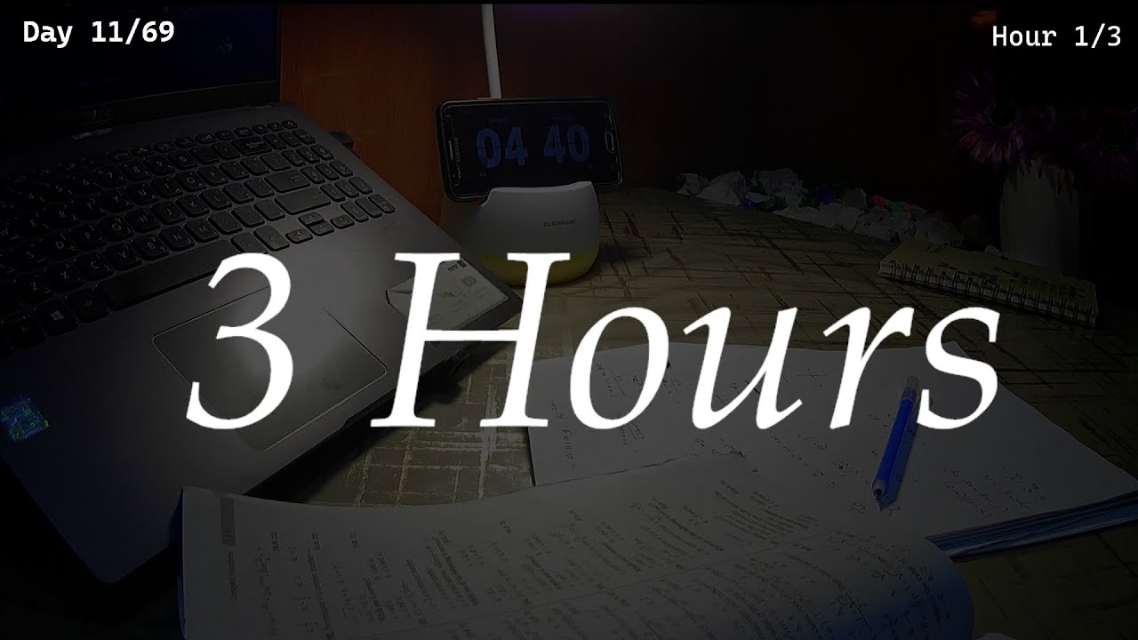 LIVE | 3-Hours Study with Me 📚⛈️ Thunderstorm Sound  (Day - 11)