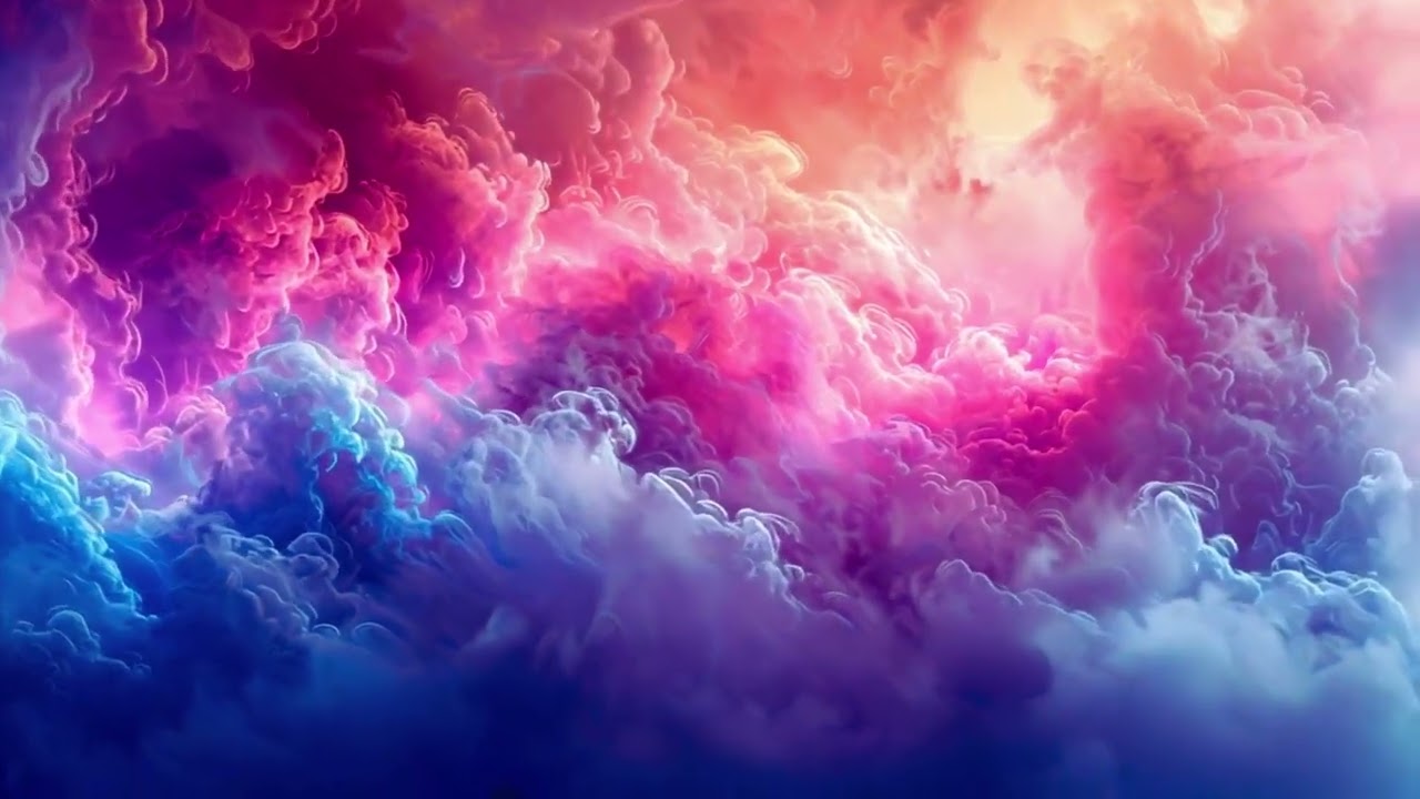 Dreamy Colorful Cloudscape — 30+ Min Calm Sky Loop + Moon River Instrumental