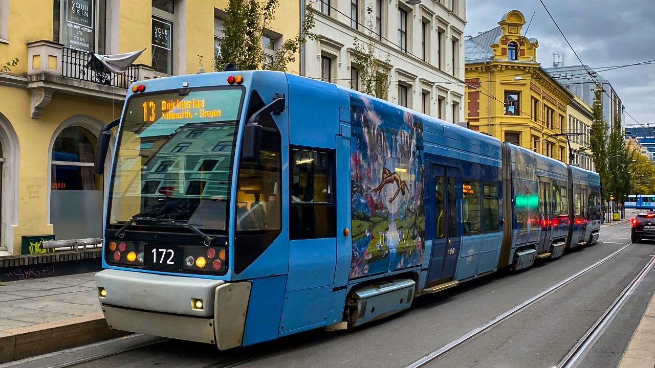 ТРАМВАИ в ОСЛО, Норвегия | Sporveien SL79 и SL95 | Октябрь 2021