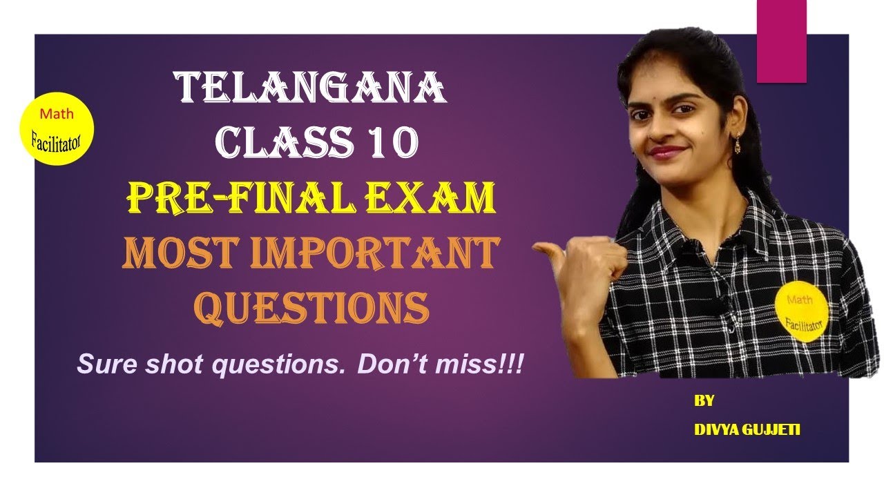 Class 10 Pre-final Mathematics-Most important questions| Telangana