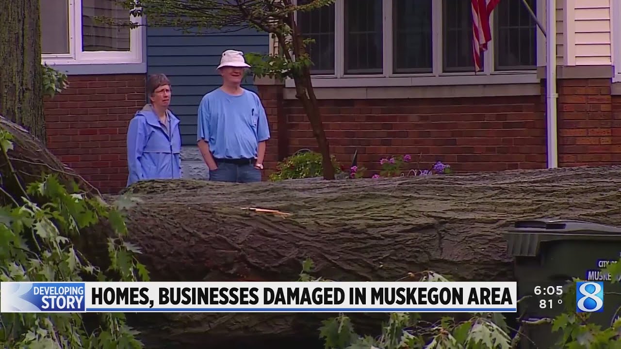 Taking a look at the damage from Tuesday's storms in Muskegon