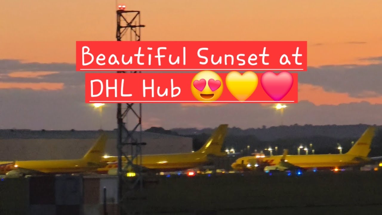 DHL Planes at East Midlands Airport | Sunset at DHL Express EMA Cargo Hub #sunset #aeroplanes