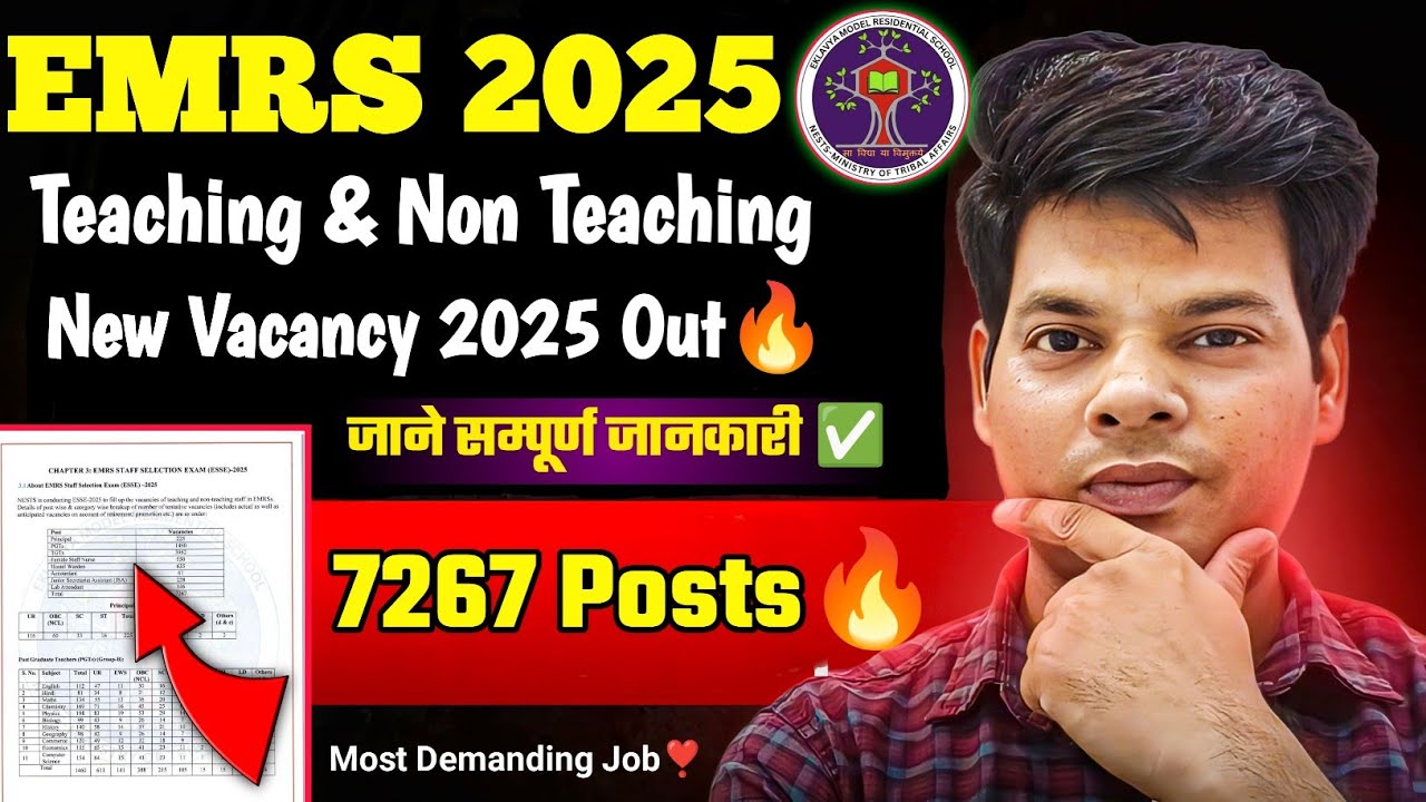 EMRS NOTIFICATION TEACHING & NON TEACHING POST OUT 2025 | EMRS RECRUITMENT 2025 | EMRS VACANCY 2025