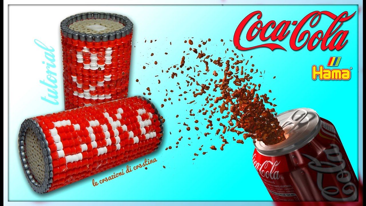 Temperino COCA COLA Lattina 3D con Perline HAMA BEADS/PYSSLA - DIY Back to School Tutorial