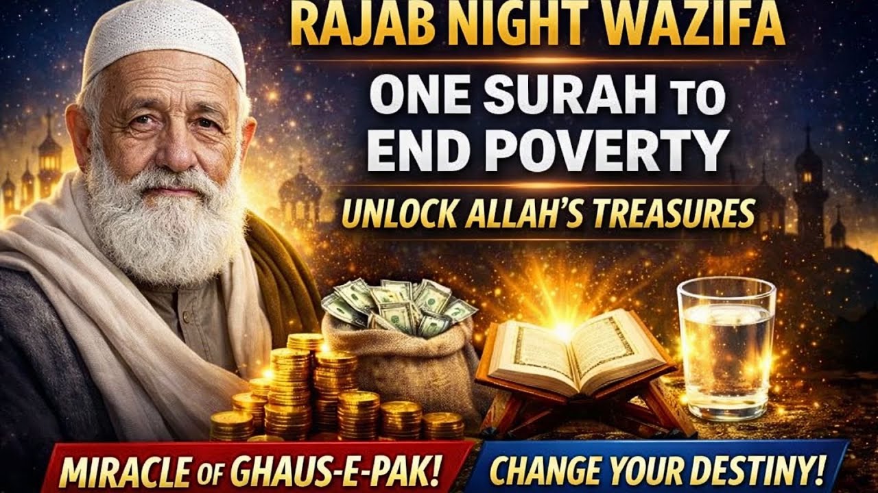 RAJAB NIGHT WAZIFA BY GHAUS-E-PAK | ONE SURAH TO END POVERTY & UNLOCK ALLAH’S TREASURES