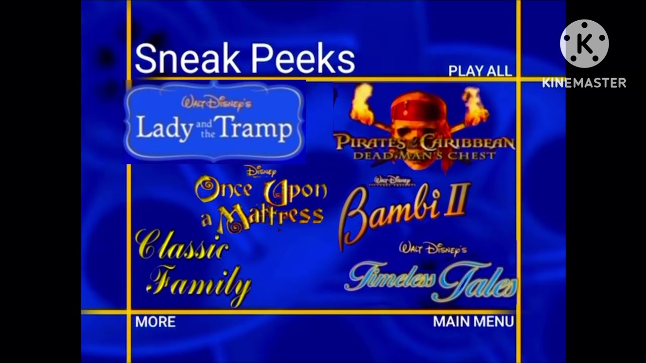 Sneak Peeks Menu from Wild Hearts Can’t Be Broken 2006 DVD (If it had previews)