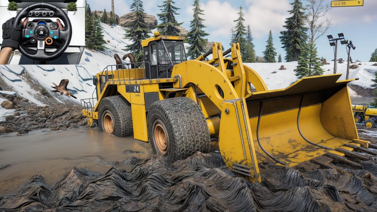 Ultimate - Caterpillar 993K Bulldozer Navigating Through a Muddy Road | Logitech G29 Gameplay