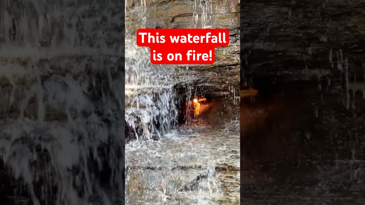 A waterfall with a FIRE burning behind it!?  (Eternal Flame Falls in New York)