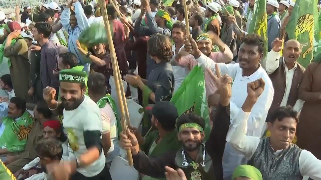 Supporters gather in Lahore as Pakistan's self-exiled former PM Nawaz Sharif returns home