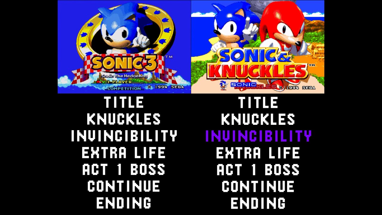 Sonic the Hedgehog 3 and Sonic and Knuckles Theme Comparisons