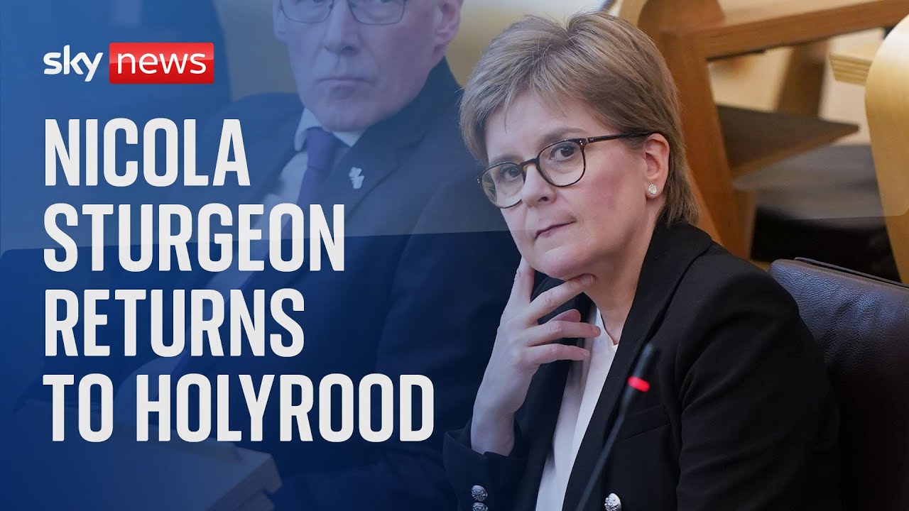 Nicola Sturgeon returns to Holyrood, one week after arrest