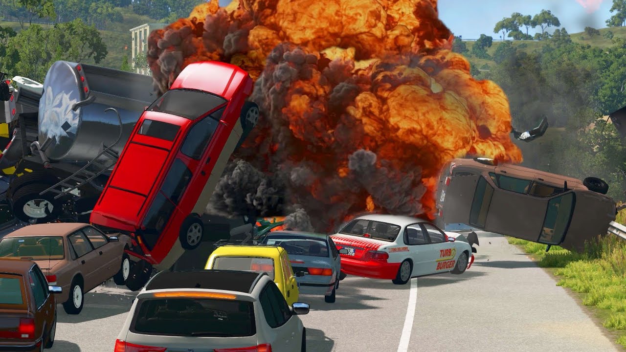 Ад на шоссе │Экстремальная погоня на автомобиле BeamNG Drive