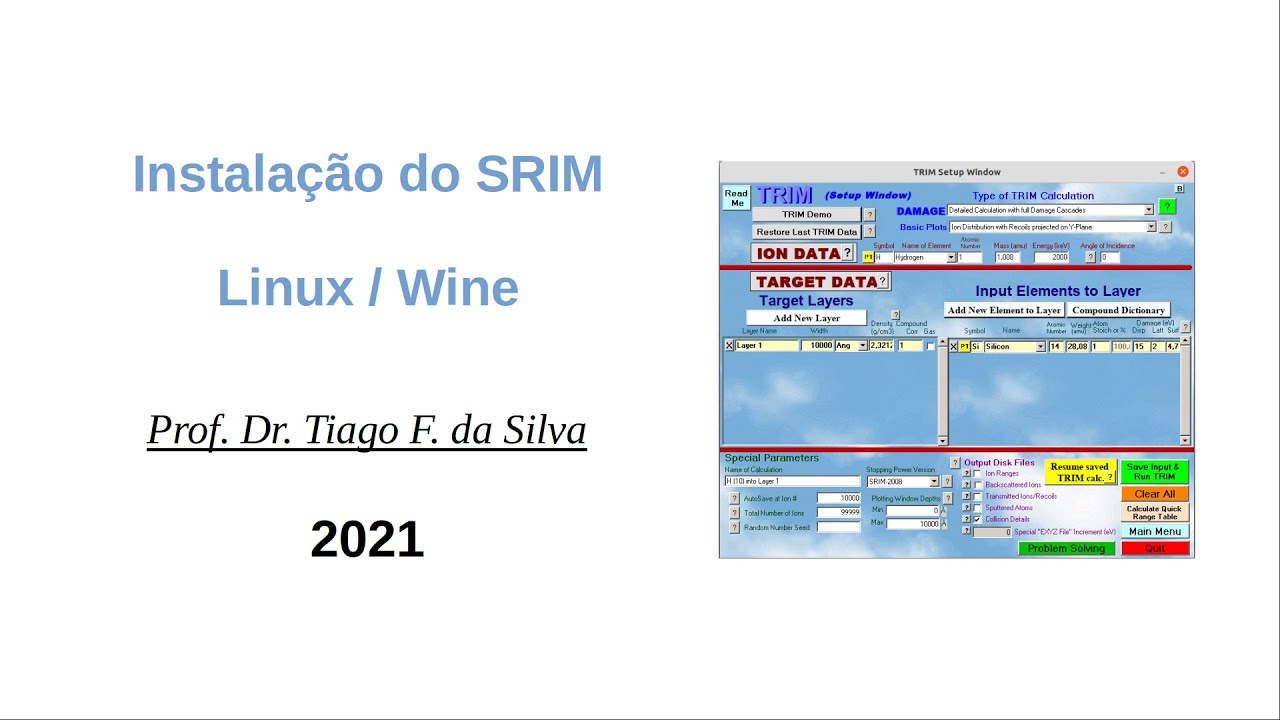 [TUTORIAL] Instalação do programa SRIM no Linux com Wine