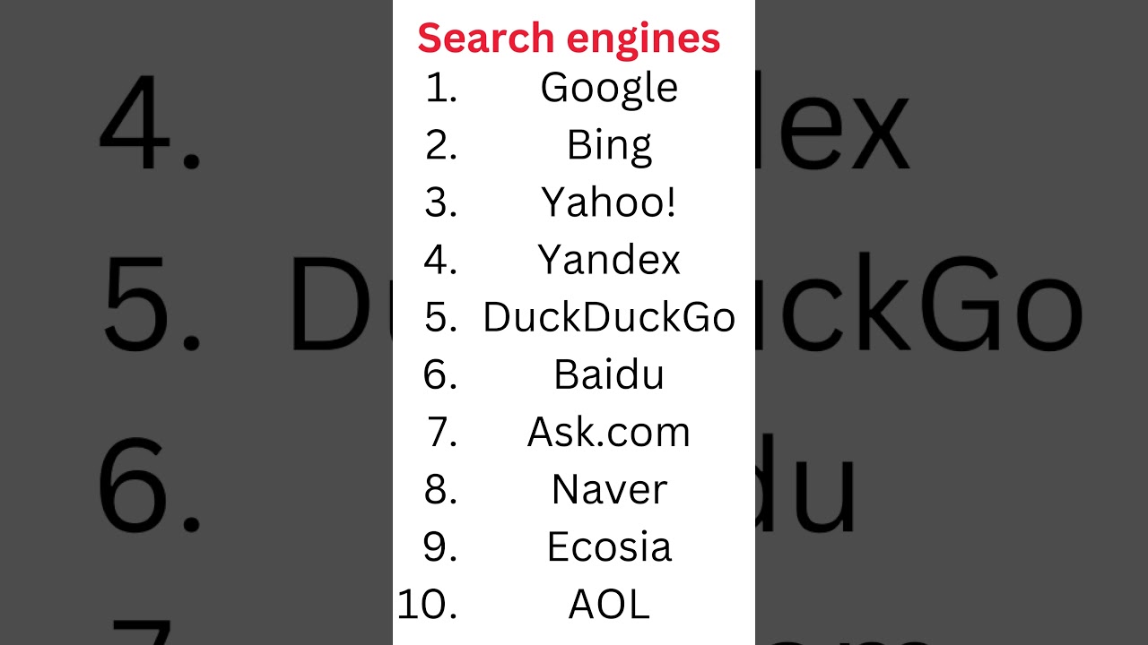 List of Search engines| #ugcnetexam #ict #freenotes #computerknowledge #searchengiene #ssccgl