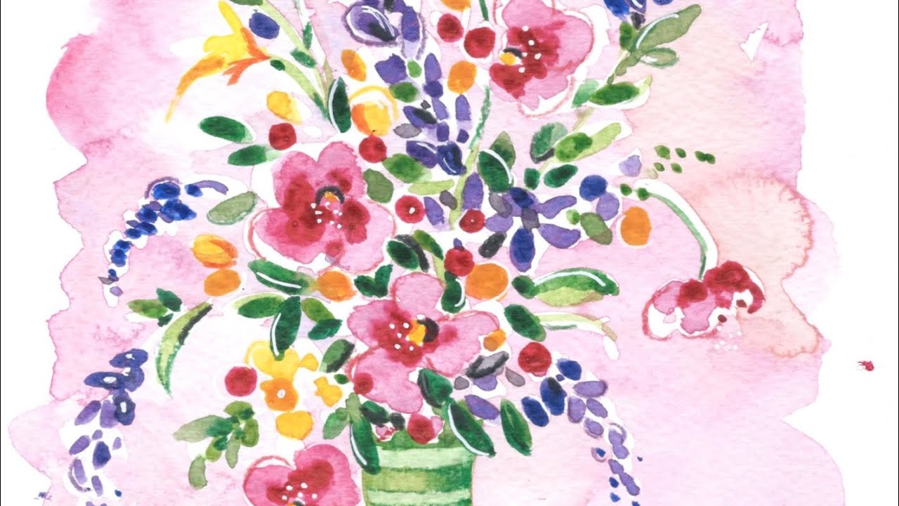 Veldbloemen met aquarelverf!
