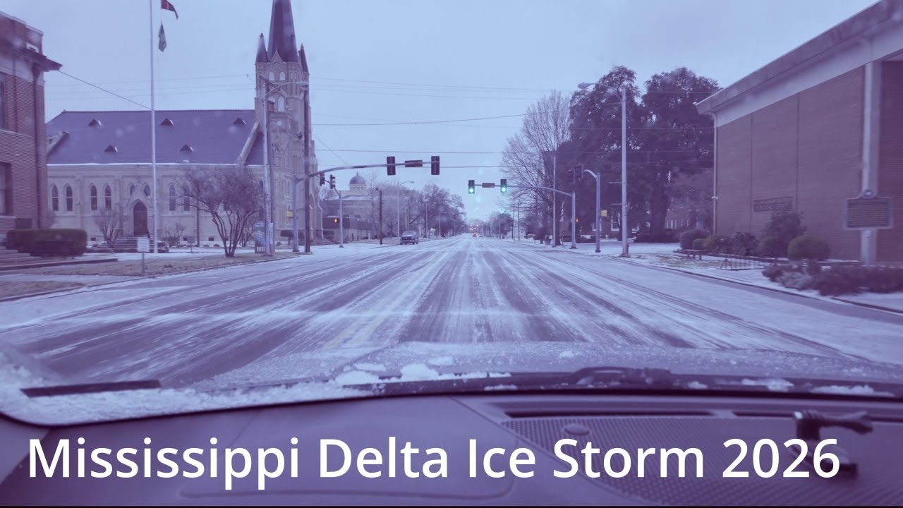 A Drive on a wintry day in the Mississippi Delta