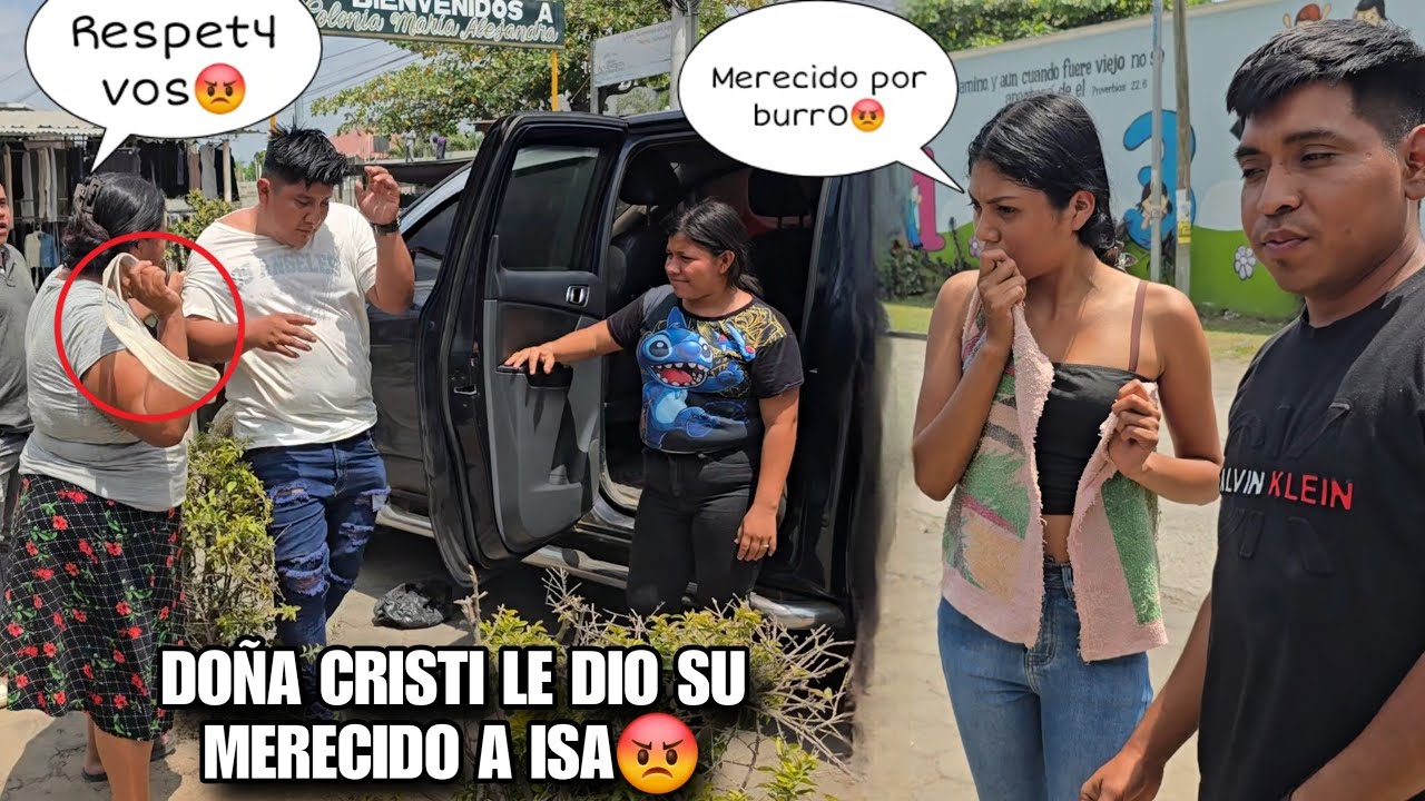 DOÑA TINA 4garr0 A Zinchaz0s A ISA Y MELY Frente A Todos‼️En Pleno Pueblo Les Dio Su Merecido😱