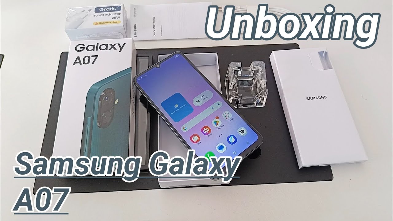 Unboxing Samsung Galaxy A07 4/64 Drack Green, Cara Setting Menu Awal Dan Kelengkapan Produk