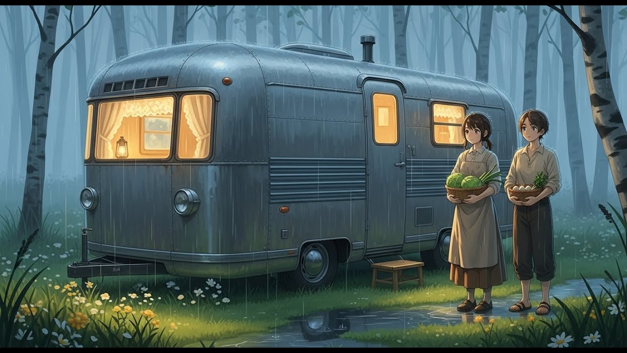 A Rainy Day in Our Mobile Home: Cozy Moments Together | Ghibli-Life ASM Video