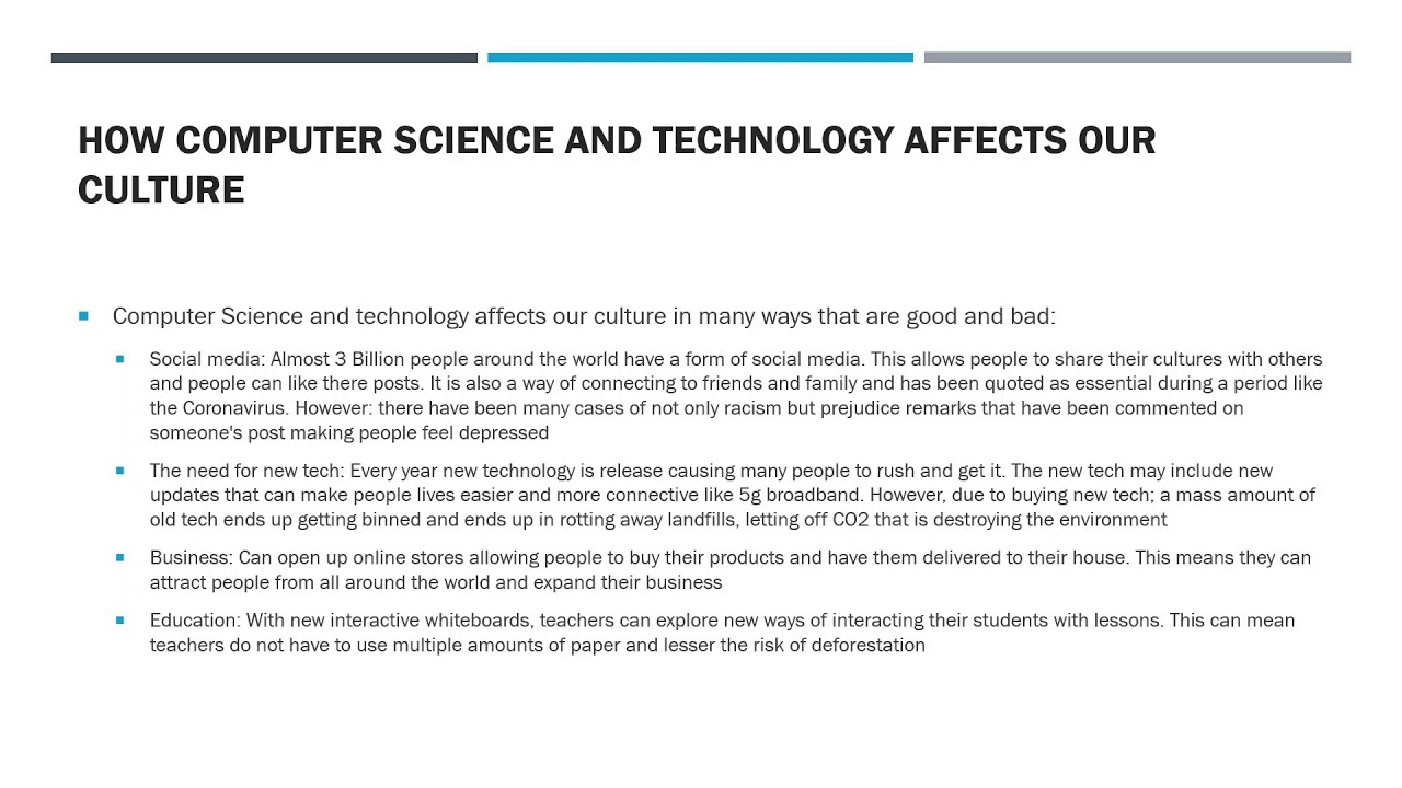 Cultural issues - OCR GCSE Computer Science