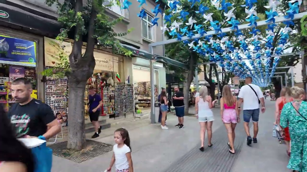 Walking in Tsarevo in july. 4K