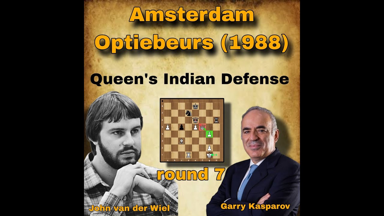 Garry Kasparov vs John van der Wiel | round 7 | Amsterdam Optiebeurs (1988) #chess
