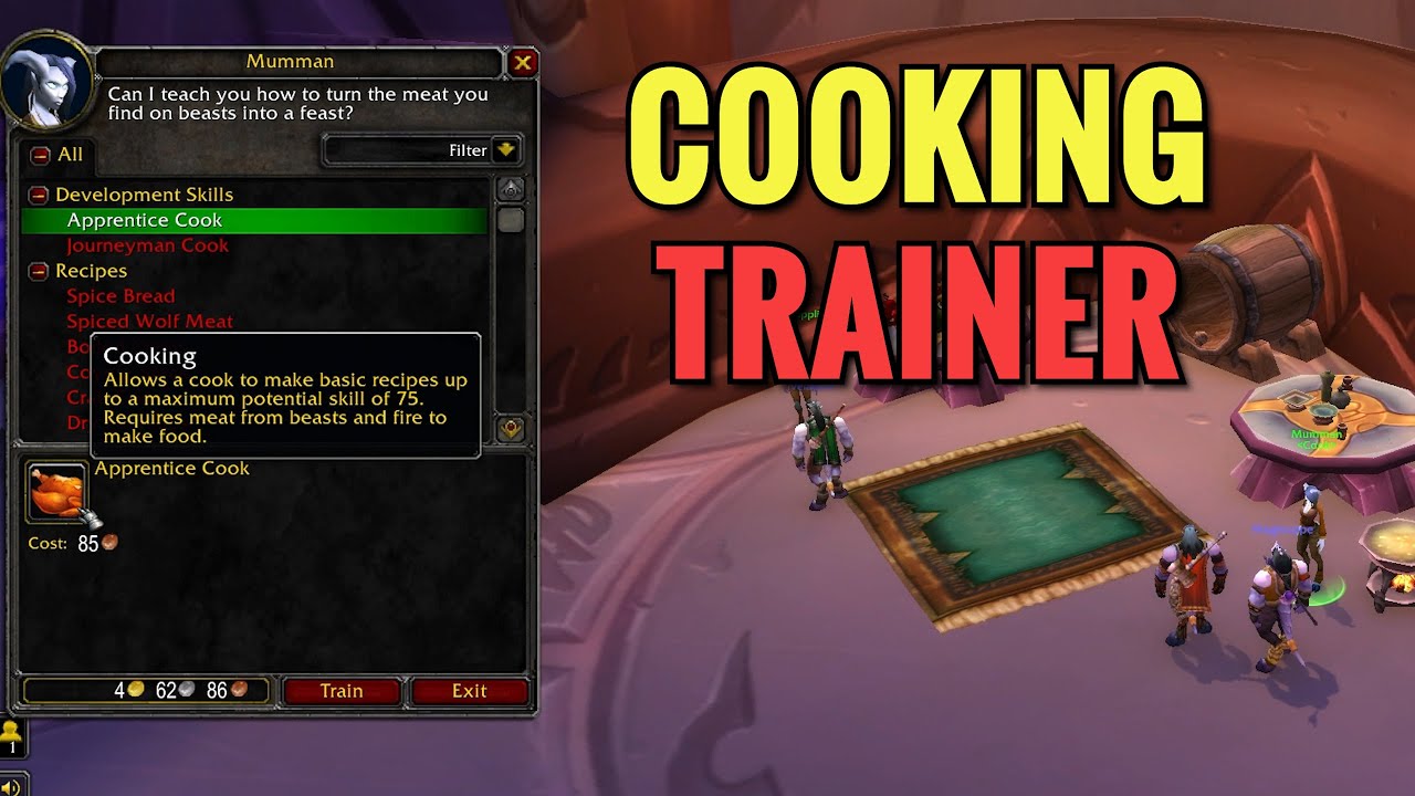 Exodar Cooking Trainer Location (WoW TBC)