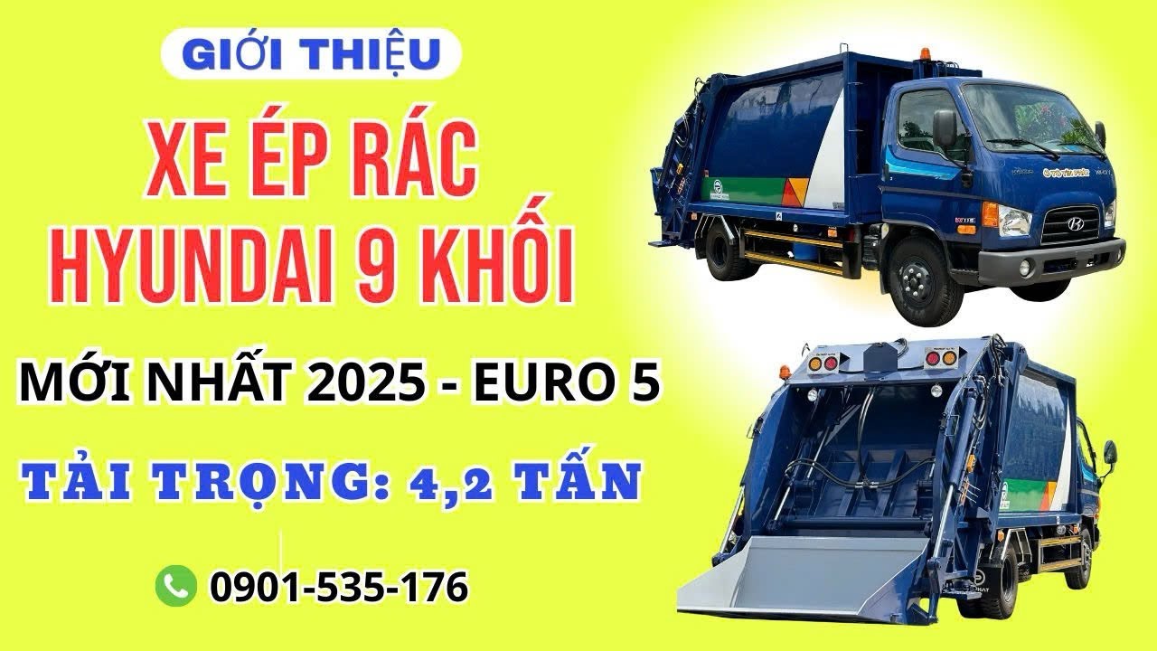 [Giới Thiệu] Xe Ép Rác Hyundai 9 Khối Mới Nhất (Giá Tốt - Xe Giao Ngay)