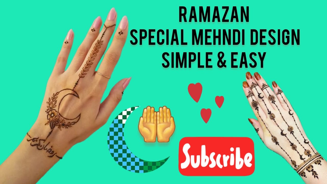 रमजान मुबारक मेहंदी डिजाइन, simple and easy