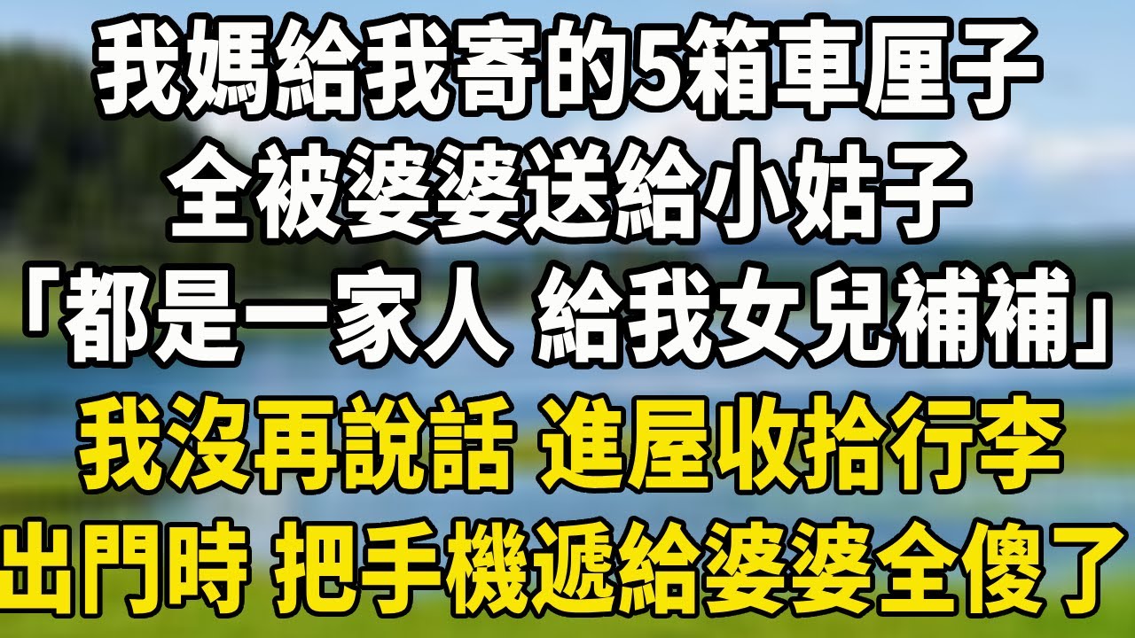 我媽給我寄的5箱車厘子，全被婆婆送給小姑子，「都是一家人 給我女兒補補」，我沒再說話 進屋收拾行李，出門時 把手機遞給婆婆全傻了！#中老年故事 #養老生活