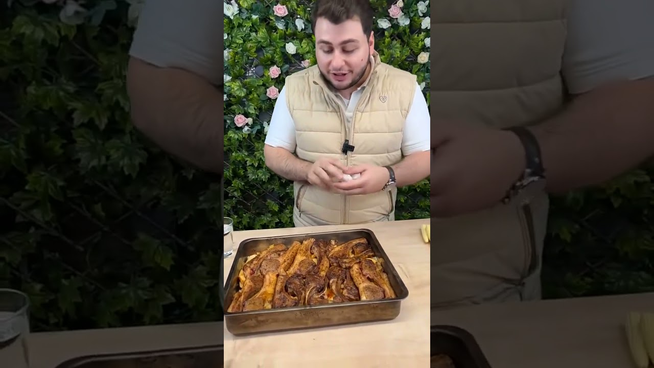 ألذ صينية ريش لحم الغنم مع الخضار!!🐑
