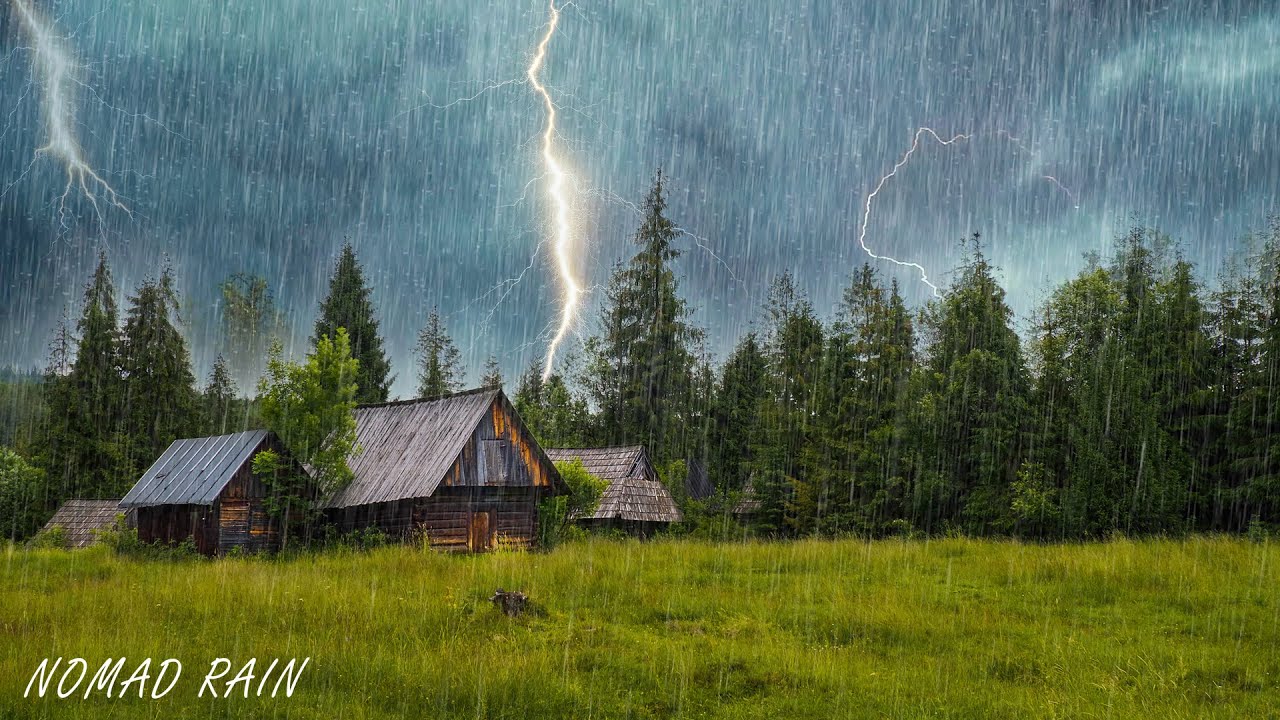 Nomad Rain in Slovakia: Old Cabin Forest Storm | 3 Hours Rain Sounds for Sleeping