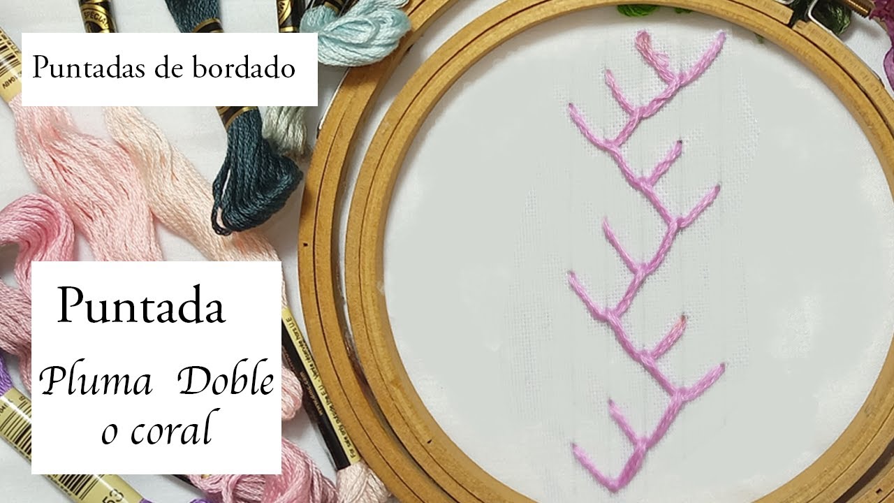 Punto Pluma o coral Doble. Como hacer el punto pluma o coral doble