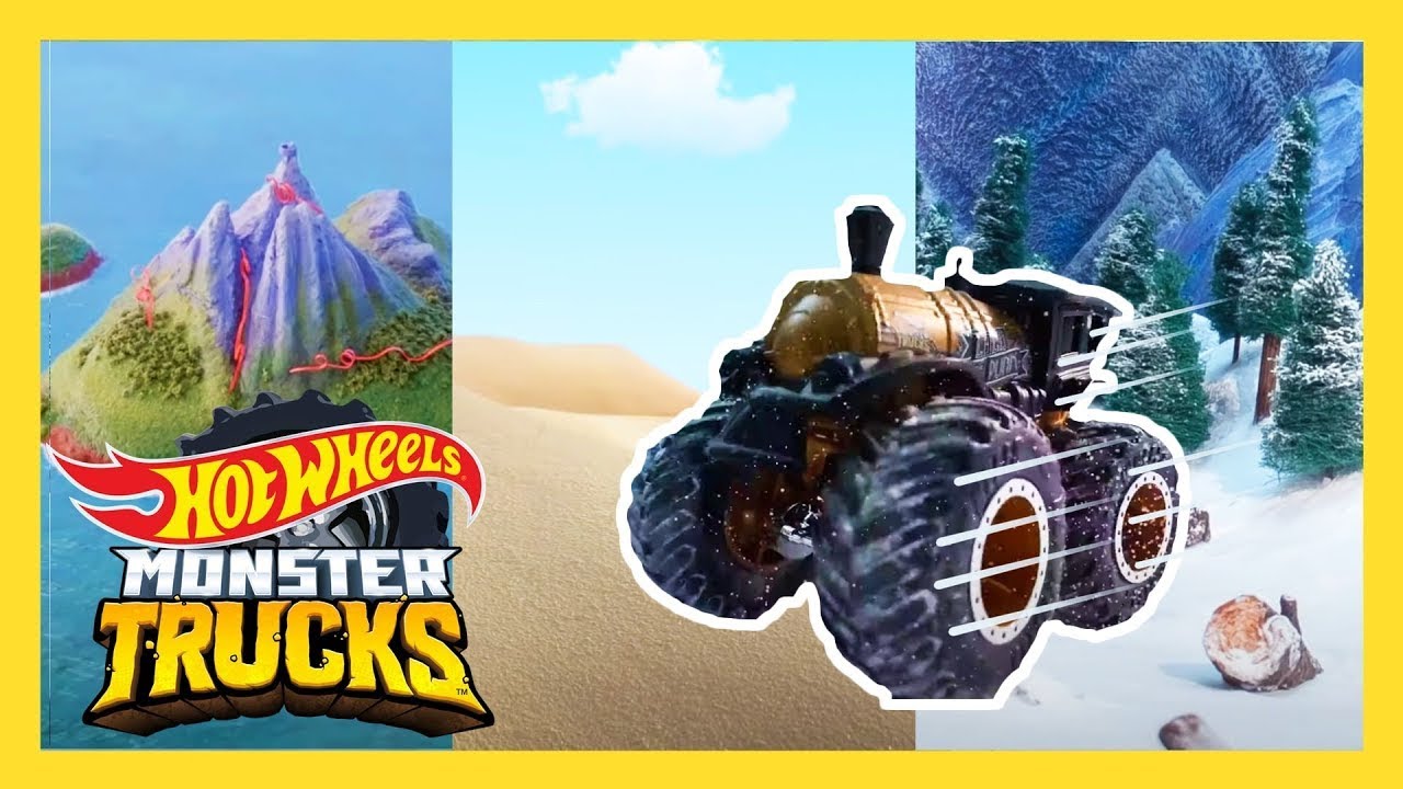 Wüste vs. Schnee vs. Strand-Monster-Truck-Rennen | Alle Folgen | Monstertrucks @HotWheelsDeutschland