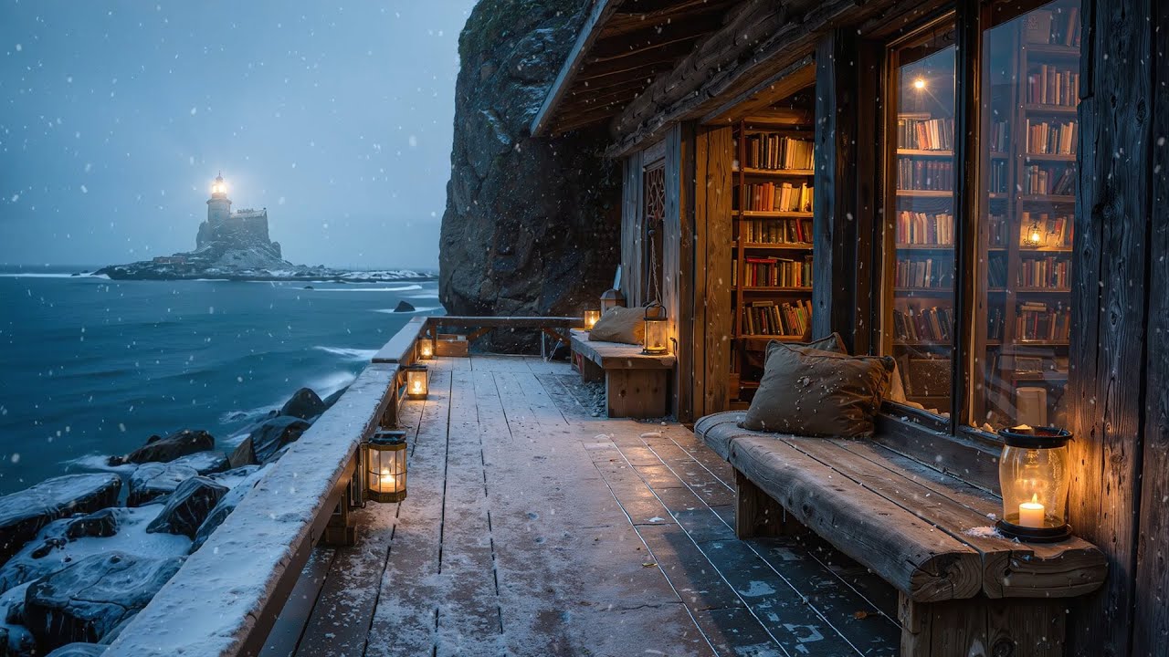 Lost in a Blizzard ❄️ Jazz Piano & Fireplace in a Remote Cozy Winter Cabin (4K Ambience)