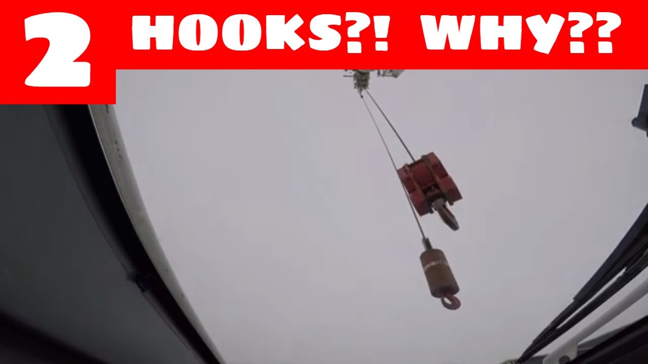 Setting a crane up to use two winches during a pick - Why does a crane have two hooks