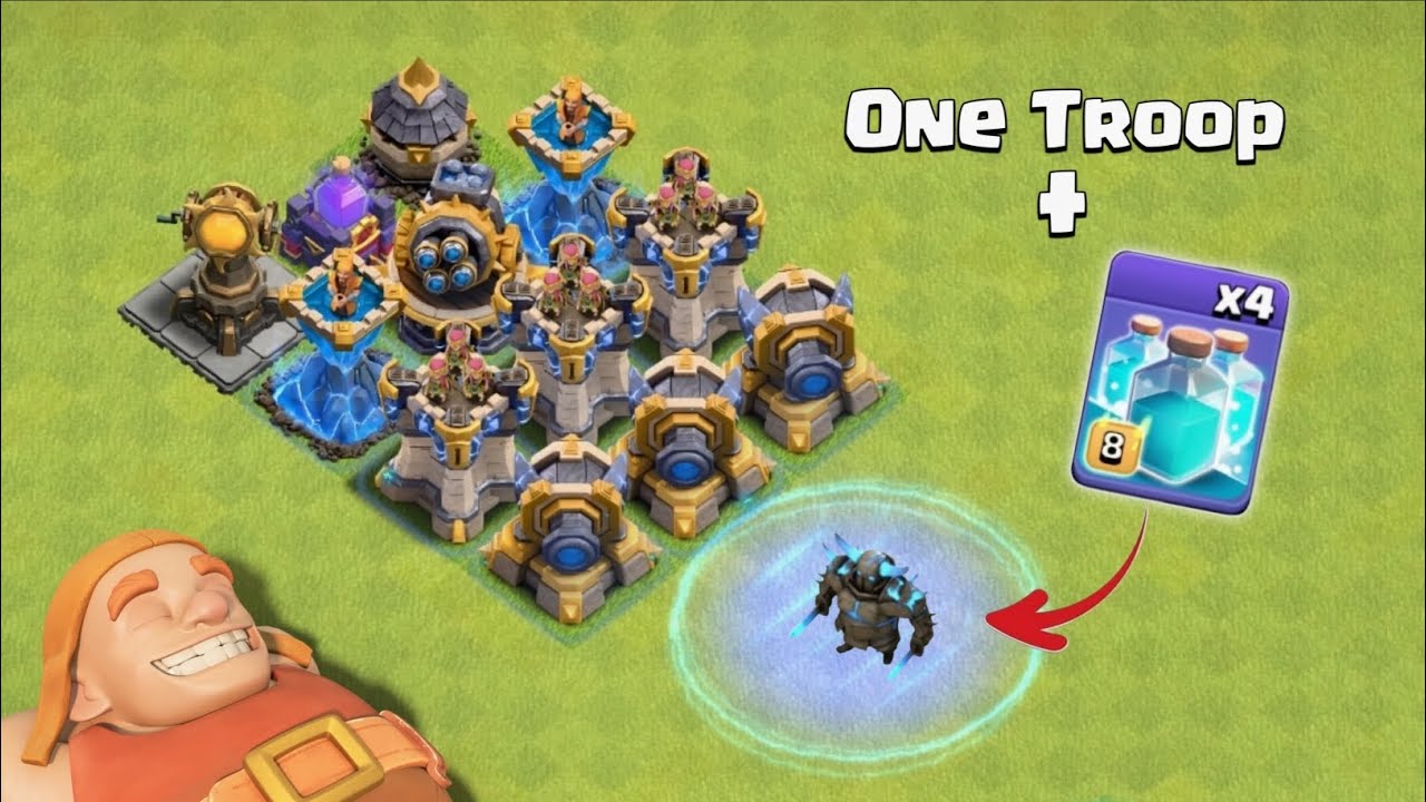 One Troop + 4X Clone Spell vs TH 18 Base Formation | Clash of Clans