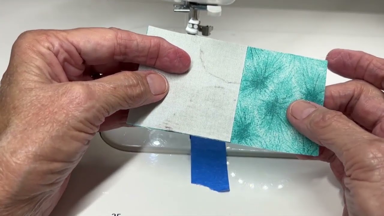 Using painters tape for piecing diagonals