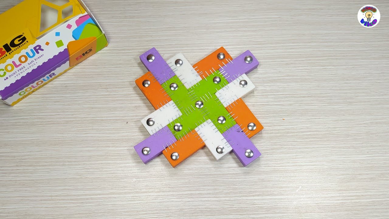 Tutorial Membuat Pemadam Gangsing Warna dari Penghapus BIG || gangsing viral