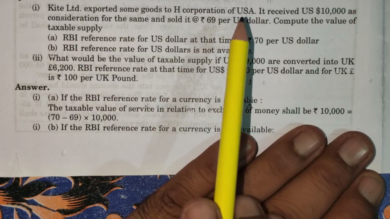 Value of Supply for Purchase or Sale of Foreign Currency, Including Money Changing