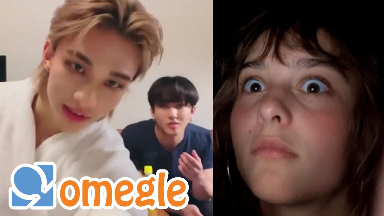 Stray Kids Hyunjin in a robe on omegle
