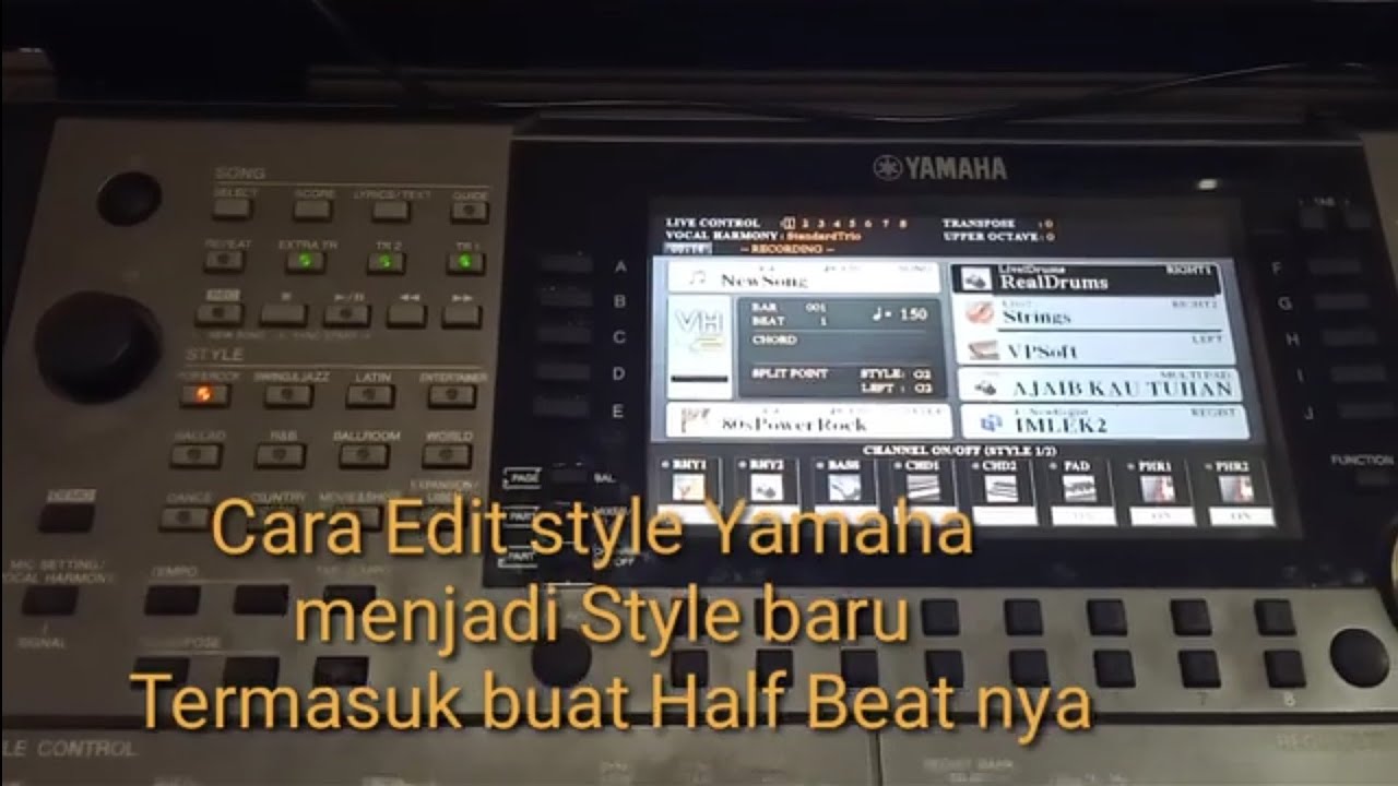 CARA MEMBUAT/MENGEDIT STYLE YAMAHA MENJADI STYLE BARU (HALF BEAT) + FREE STYLE DAN MULTIPAD