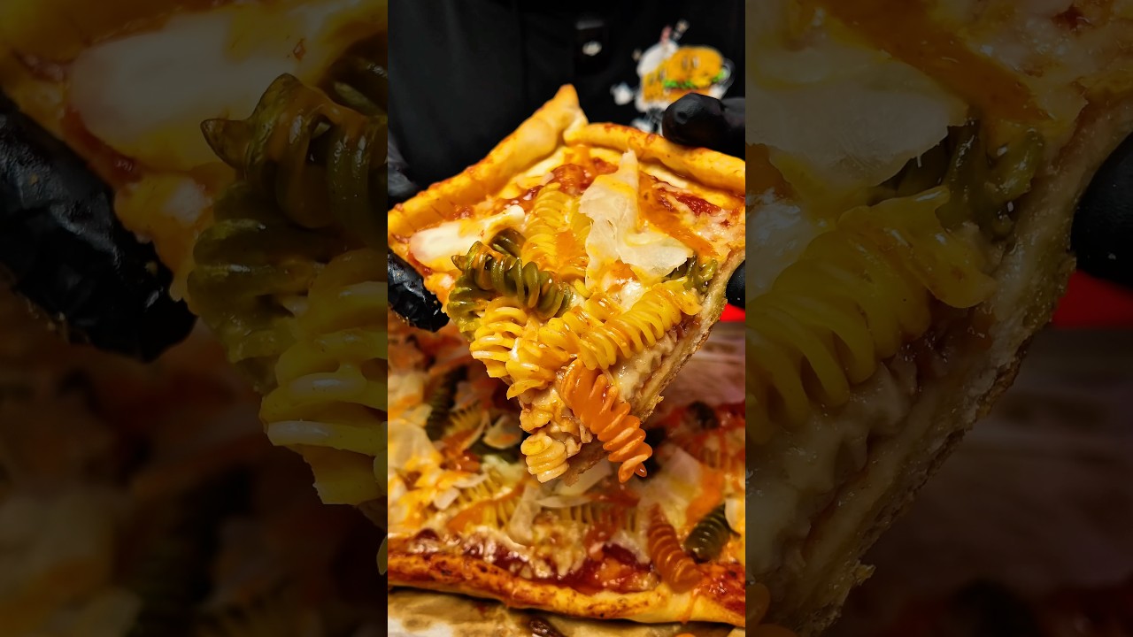 Pasta Pizza Mukbang 🍕 #asmrfood #asmreating #mukbangshow #mukbangs #pastapizza