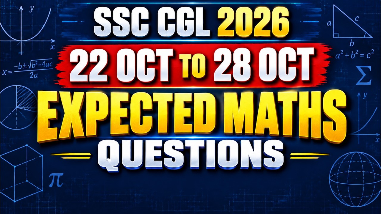 22&ndash;28 October Expected Questions | Important Practice Set SSC CGL 2026