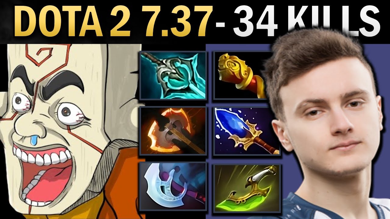 Juggernaut Gameplay Miracle with 34 Kills and Disperser - Dota 2 7.37